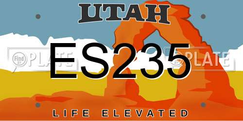 ES235 Utah License Plate