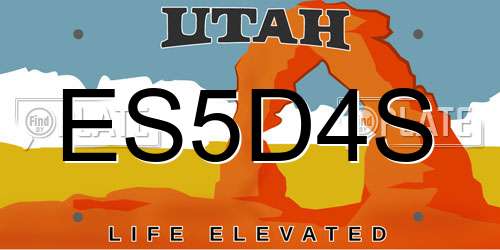 ES5D4S Utah License Plate