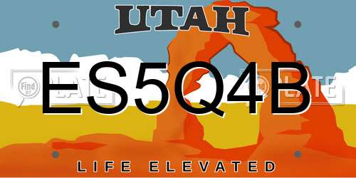 ES5Q4B Utah License Plate
