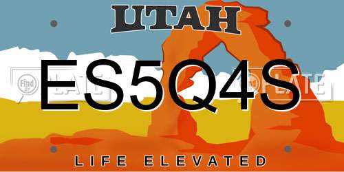 ES5Q4S Utah License Plate
