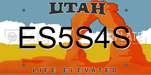 ES5S4S Utah License Plate