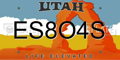 ES8O4S Utah License Plate