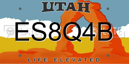 ES8Q4B Utah License Plate