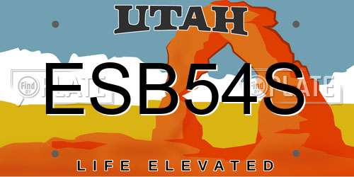ESB54S Utah License Plate