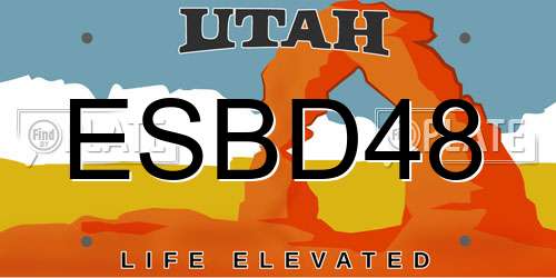 ESBD48 Utah License Plate