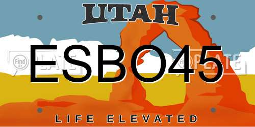 ESBO45 Utah License Plate