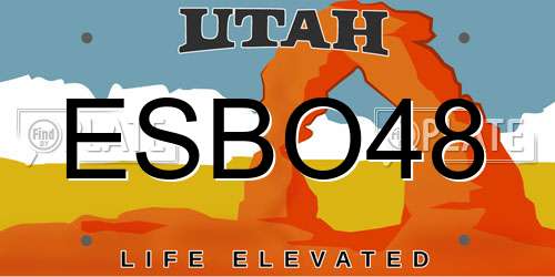 ESBO48 Utah License Plate