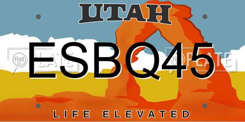 ESBQ45 Utah License Plate