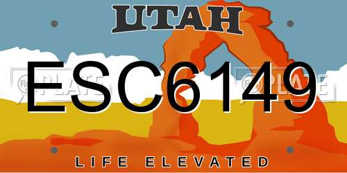 ESC6149 Utah License Plate