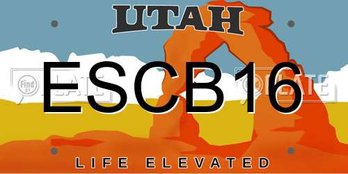 ESCB16 Utah License Plate