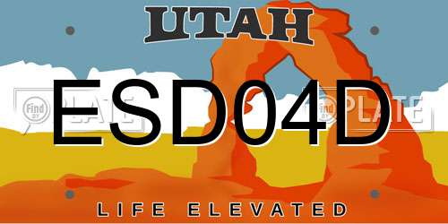 ESD04D Utah License Plate