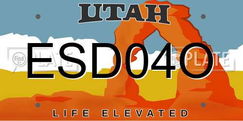 ESD04O Utah License Plate