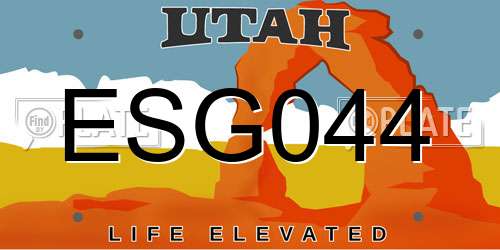 ESG044 Utah License Plate