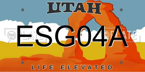 ESG04A Utah License Plate
