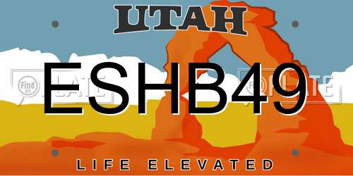 ESHB49 Utah License Plate