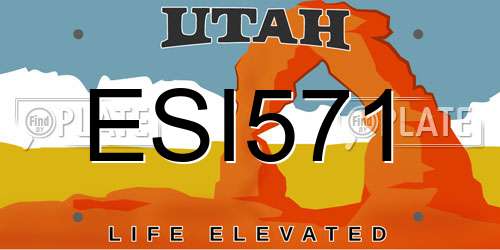 ESI571 Utah License Plate