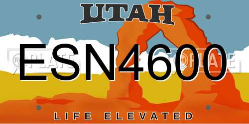 ESN4600 Utah License Plate