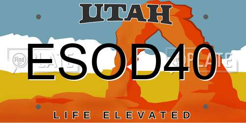 ESOD40 Utah License Plate