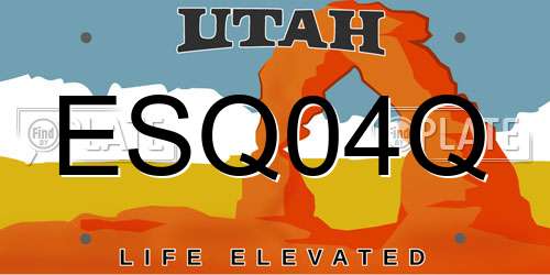 ESQ04Q Utah License Plate