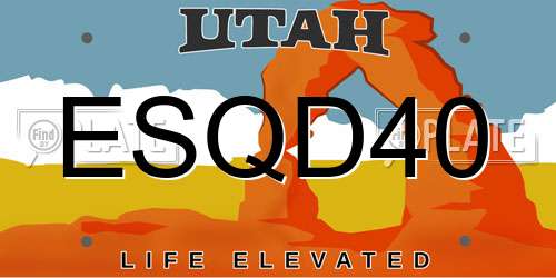 ESQD40 Utah License Plate