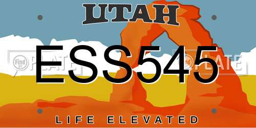 ESS545 Utah License Plate