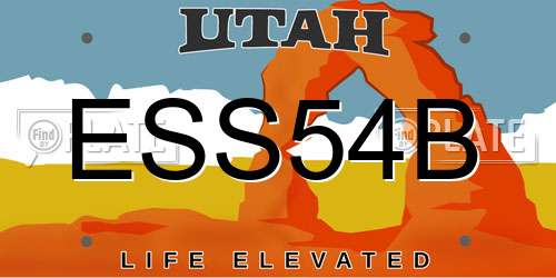 ESS54B Utah License Plate