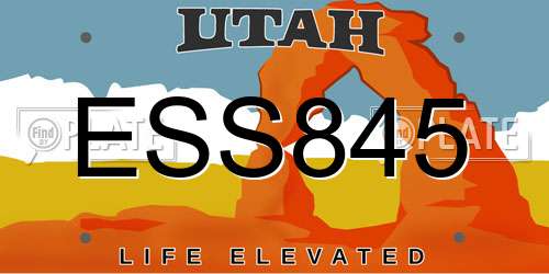 ESS845 Utah License Plate