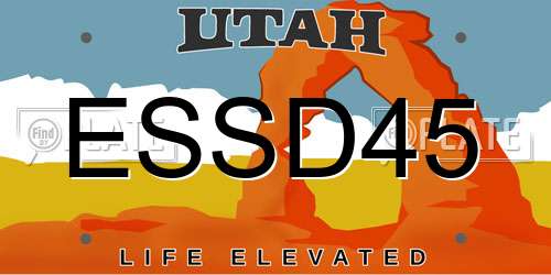 ESSD45 Utah License Plate