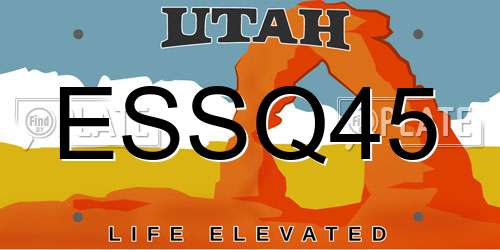 ESSQ45 Utah License Plate