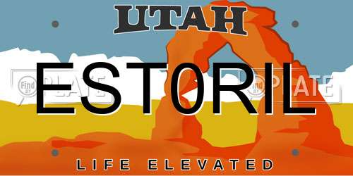 EST0RIL Utah License Plate