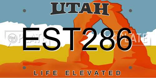 EST286 Utah License Plate