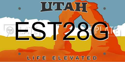 EST28G Utah License Plate