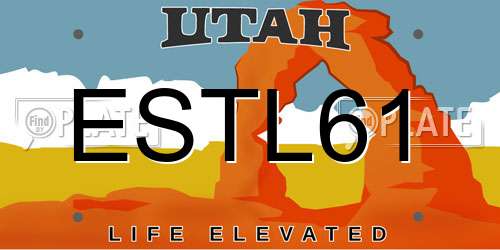 ESTL61 Utah License Plate