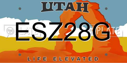 ESZ28G Utah License Plate