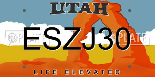 ESZJ30 Utah License Plate