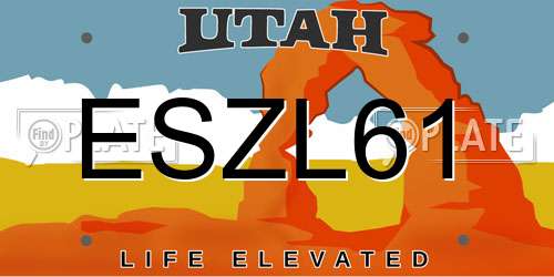 ESZL61 Utah License Plate