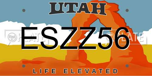 ESZZ56 Utah License Plate
