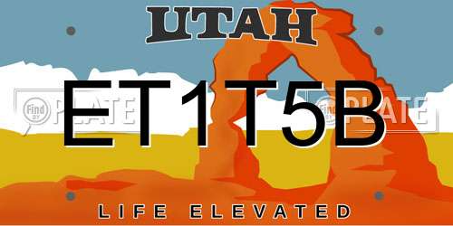 ET1T5B Utah License Plate