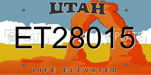 ET28015 Utah License Plate