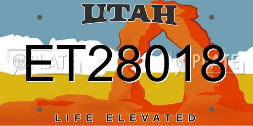 ET28018 Utah License Plate