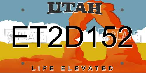 ET2D152 Utah License Plate
