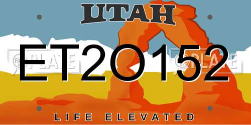 ET2O152 Utah License Plate