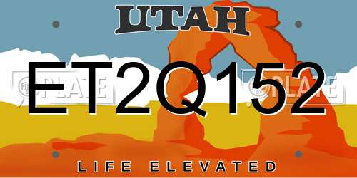 ET2Q152 Utah License Plate