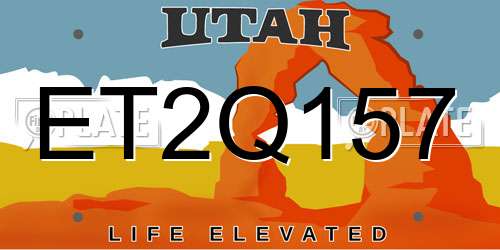 ET2Q157 Utah License Plate