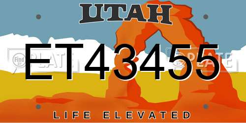 ET43455 Utah License Plate