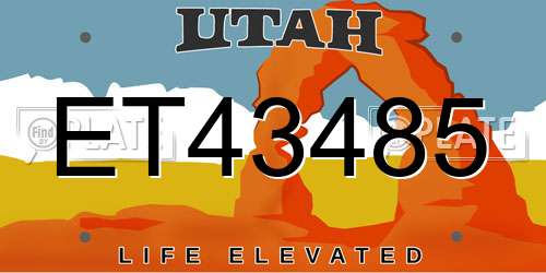 ET43485 Utah License Plate