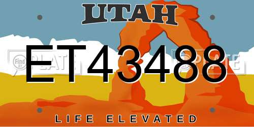 ET43488 Utah License Plate