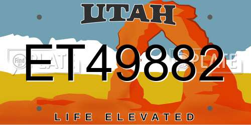 ET49882 Utah License Plate