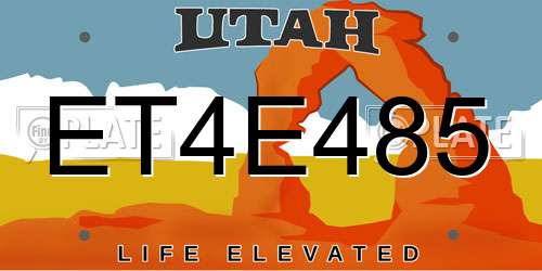ET4E485 Utah License Plate