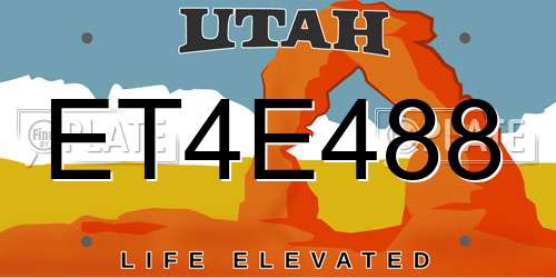 ET4E488 Utah License Plate